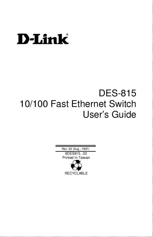 Mode d'emploi D-LINK DES-815