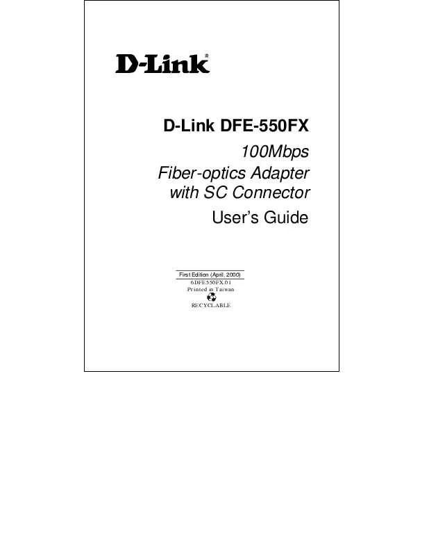 Mode d'emploi D-LINK DFE-550FX