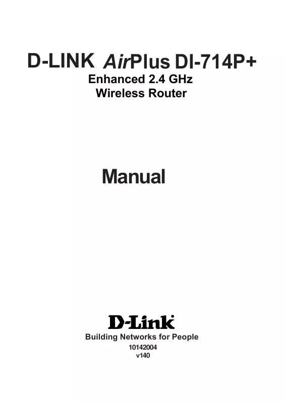 Mode d'emploi D-LINK DI-714P-