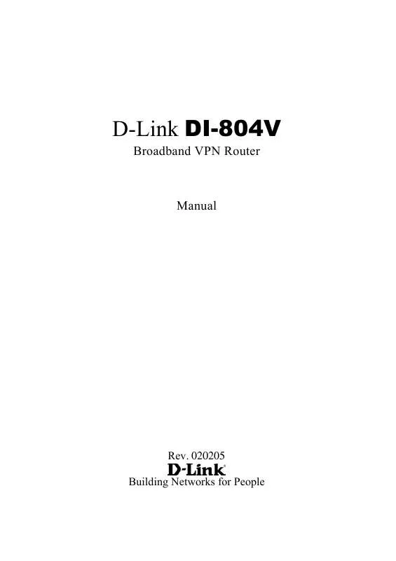 Mode d'emploi D-LINK DI-804V