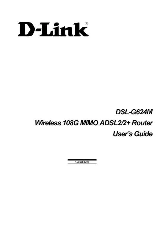 Mode d'emploi D-LINK DSL-G624M