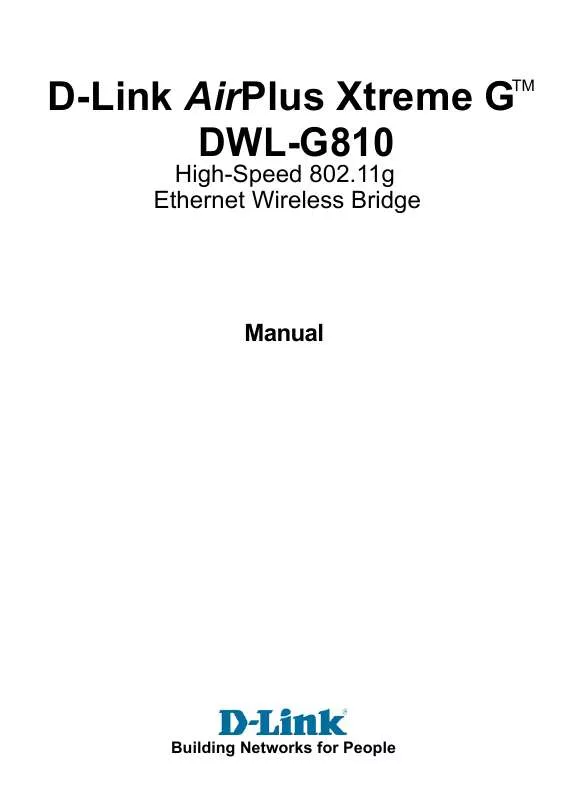 Mode d'emploi D-LINK DWL-G810
