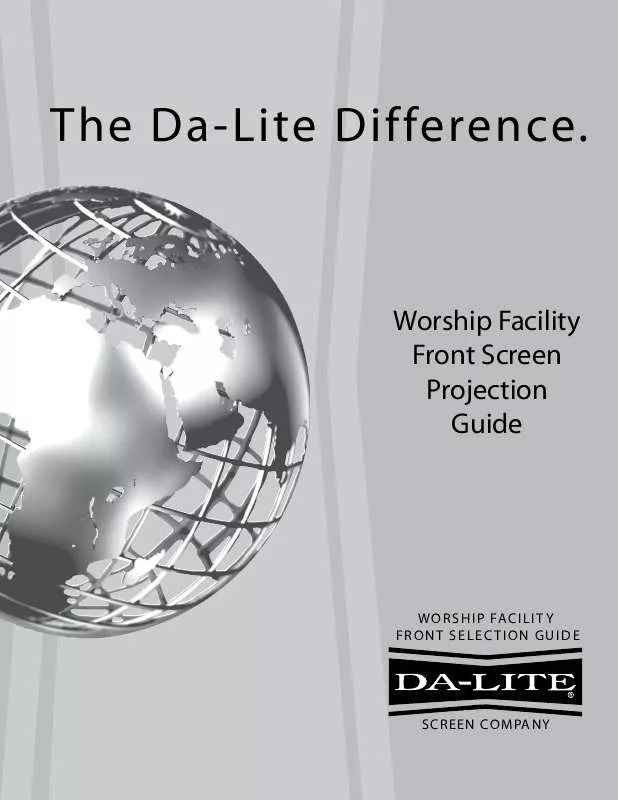 Mode d'emploi DA-LITE WORSHIP FACILITY FRONT SCREEN PROJECTION