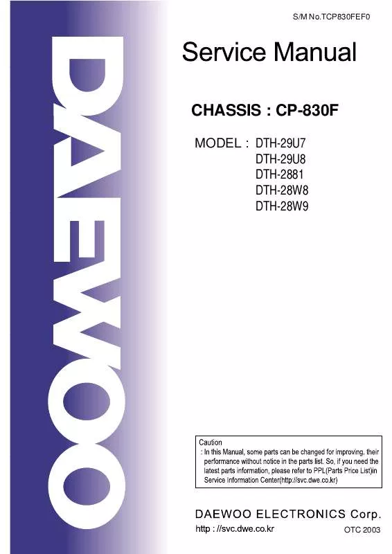Mode d'emploi DAEWOO CP-830F