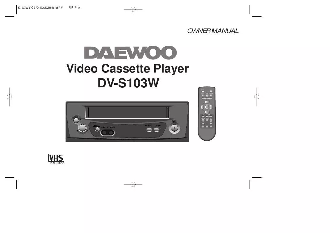 Mode d'emploi DAEWOO DV-S103W