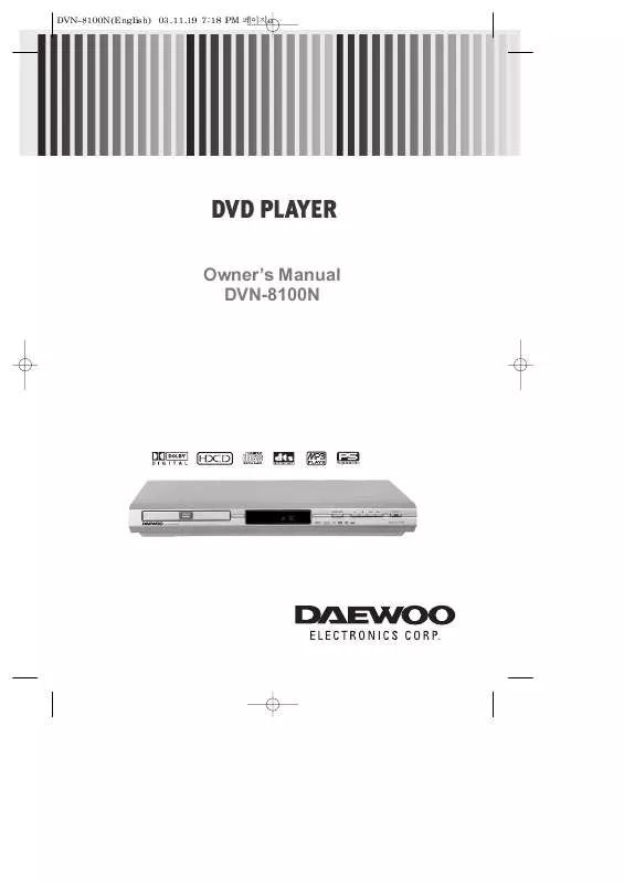 Mode d'emploi DAEWOO DVN-8100N