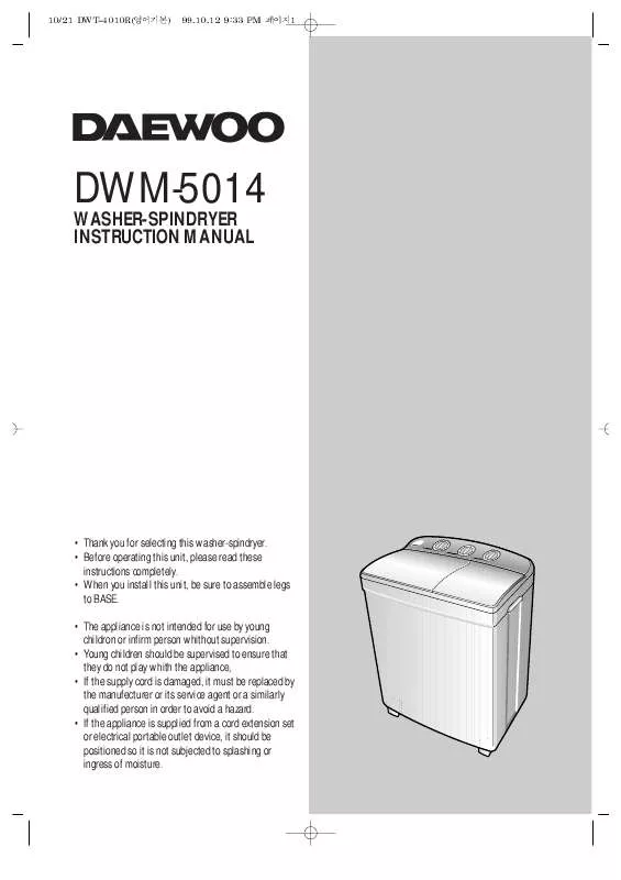 Mode d'emploi DAEWOO DWM-5014