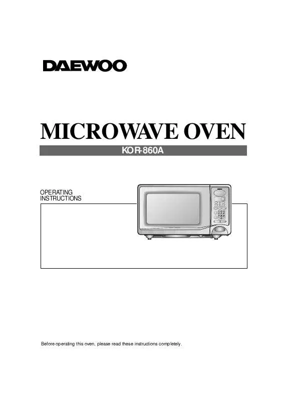 Mode d'emploi DAEWOO KOR-860A