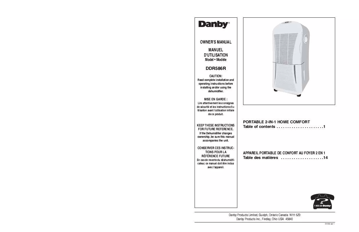 Mode d'emploi DANBY DDR586R