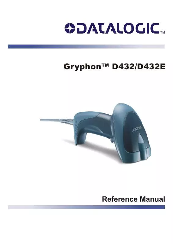 Mode d'emploi DATALOGIC GRYPHON D432E