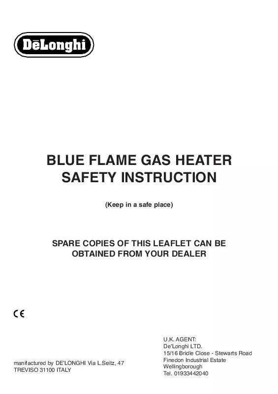 Mode d'emploi DELONGHI BLUE FLAME GAS HEATER SBF