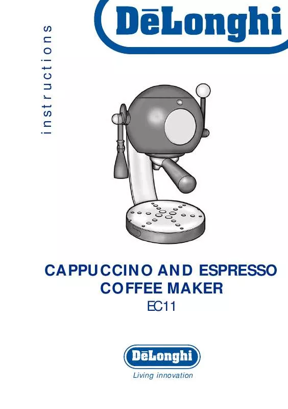 Mode d'emploi DELONGHI CAPPUCCINO AND ESPRESSO COFFEE MAKER EC11
