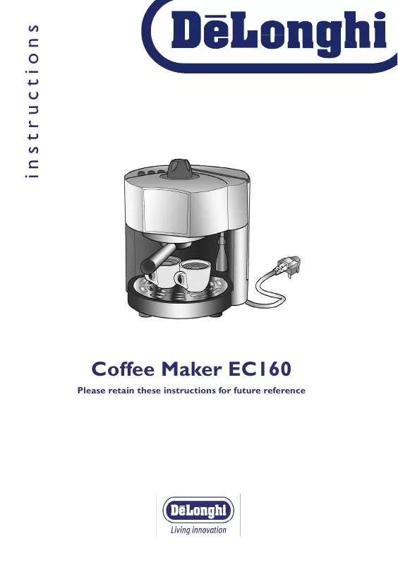 Mode d'emploi DELONGHI COFFEE MAKER EC160