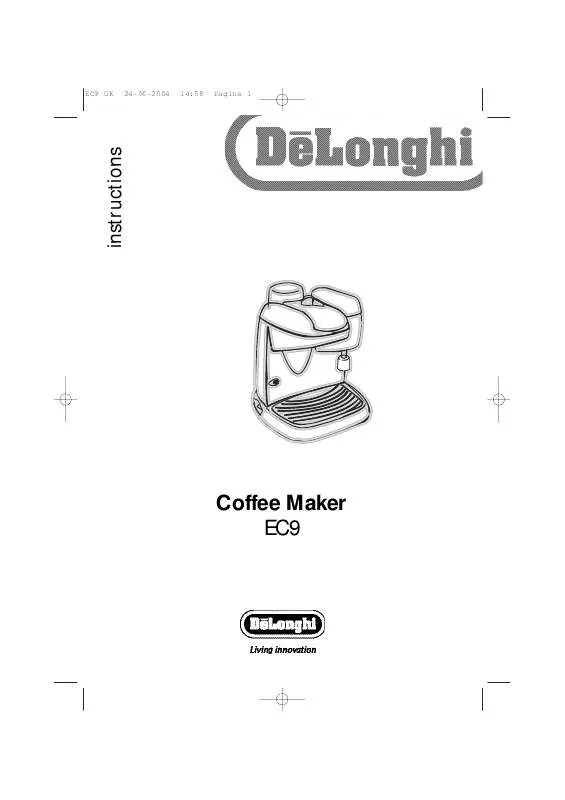 Mode d'emploi DELONGHI COFFEE MAKER EC9
