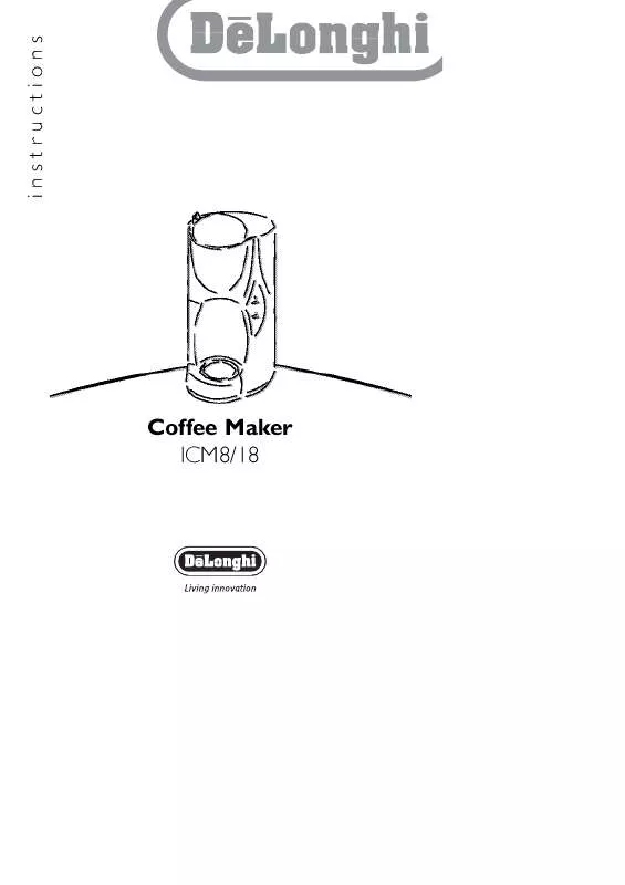 Mode d'emploi DELONGHI COFFEE MAKER ICM18
