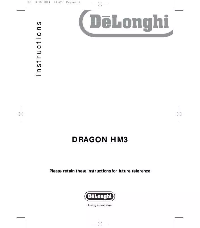 Mode d'emploi DELONGHI DRAGON HM3
