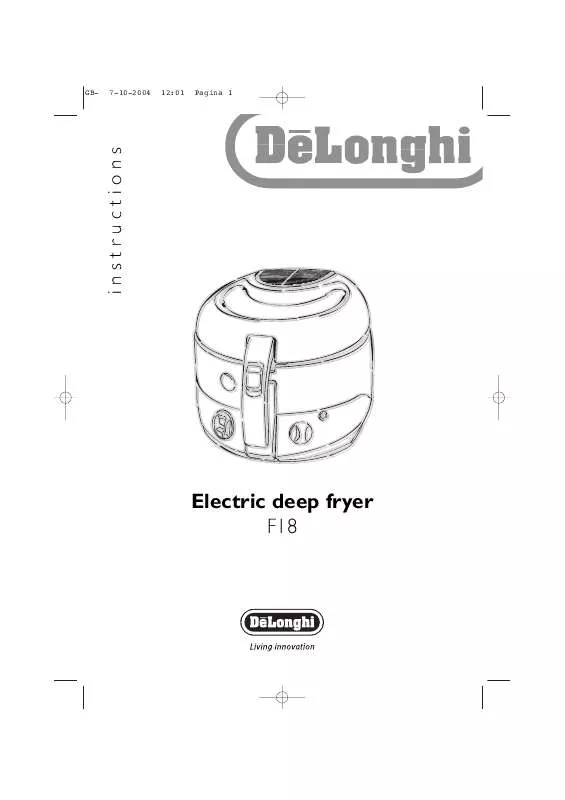 Mode d'emploi DELONGHI ELECTRIC DEEP FRYER F18304