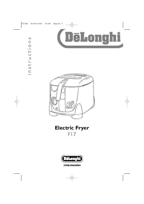 Mode d'emploi DELONGHI ELECTRIC FRYER F17