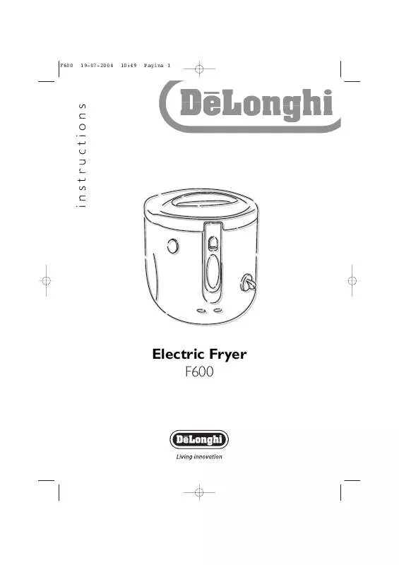 Mode d'emploi DELONGHI ELECTRIC FRYER F600