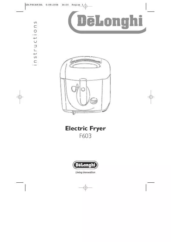 Mode d'emploi DELONGHI ELECTRIC FRYER F603