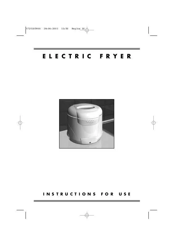 Mode d'emploi DELONGHI ELECTRIC FRYER F610