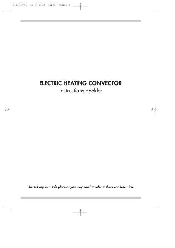 Mode d'emploi DELONGHI ELECTRIC HEATING CONVECTOR HCA530FTS