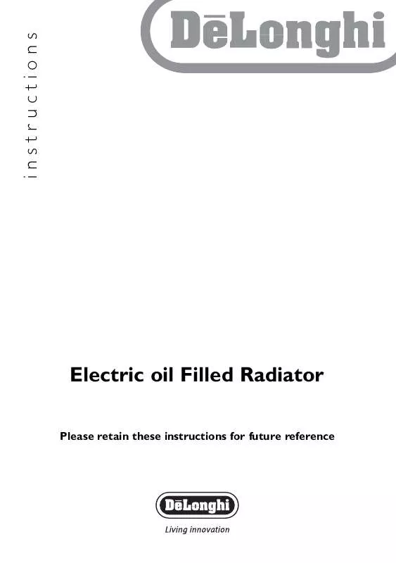 Mode d'emploi DELONGHI ELECTRIC OIL FILLED RADIATOR KH590715