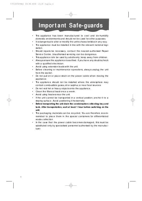 Mode d'emploi DELONGHI PACF 11