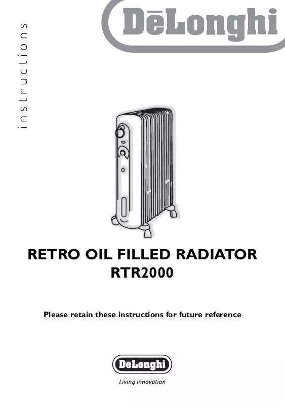 Mode d'emploi DELONGHI RETRO OIL FILLED RADIATOR RTR2000