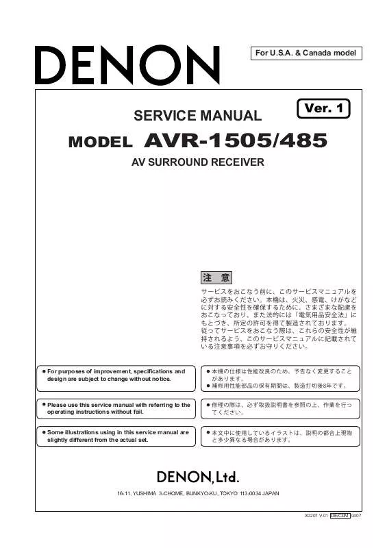 Mode d'emploi DENON AVR-485