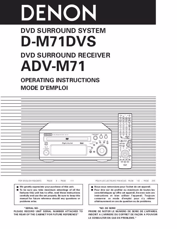 Mode d'emploi DENON D-M71DVS