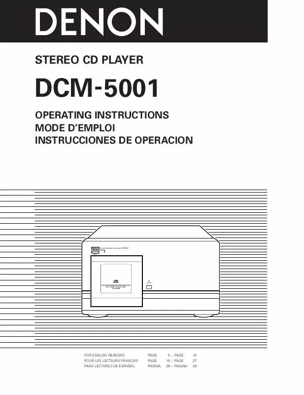 Mode d'emploi DENON DCM-5001