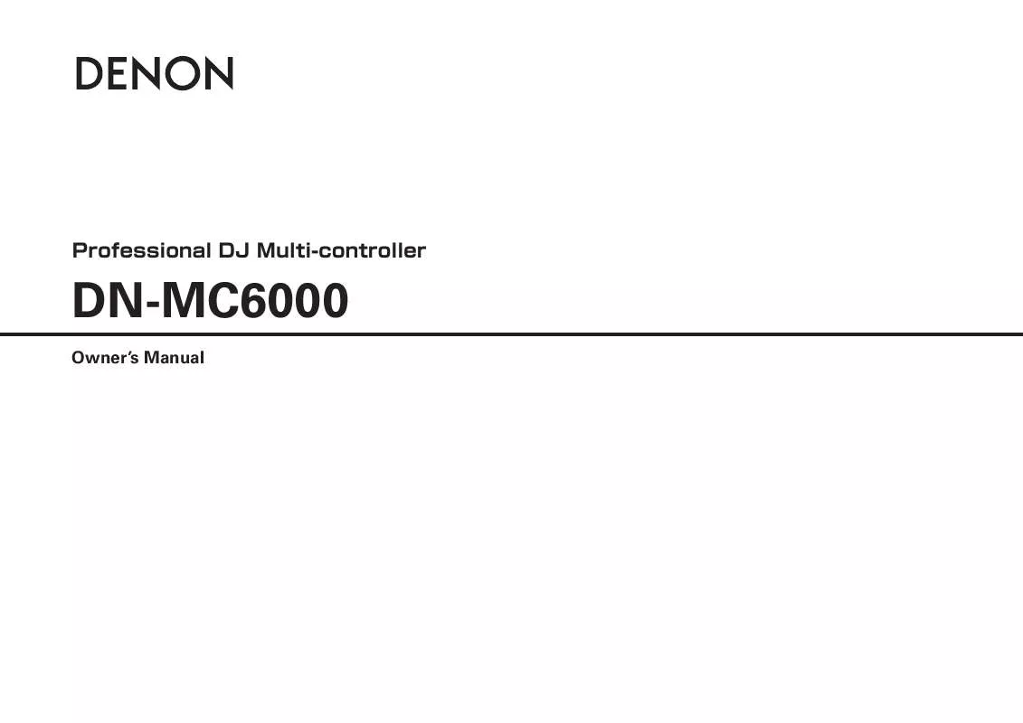 Mode d'emploi DENON DN-MC6000