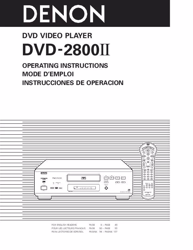 Mode d'emploi DENON DVD-2800 II
