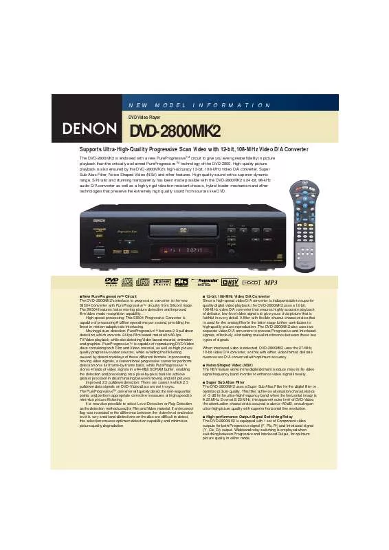 Mode d'emploi DENON DVD-2800MK.II