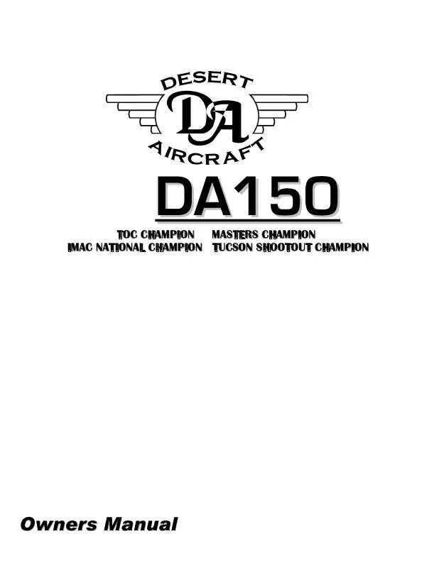 Mode d'emploi DESERT AIRCRAFT DA150