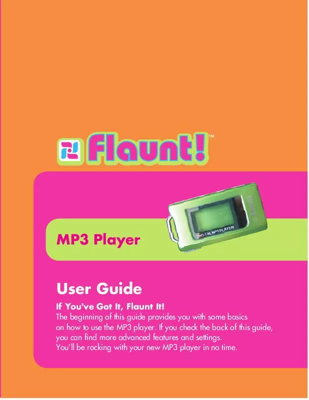 Mode d'emploi DIGITAL BLUE FLAUNT! MP3 PLAYER