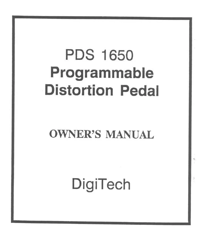 Mode d'emploi DIGITECH PDS1650