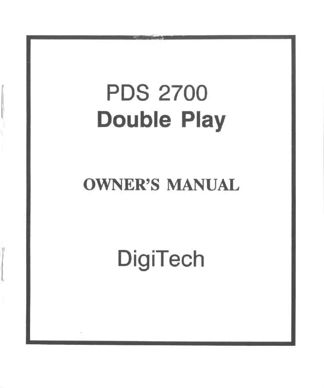 Mode d'emploi DIGITECH PDS2700