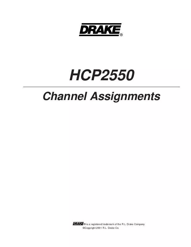 Mode d'emploi DRAKE DIGITAL HCP2550