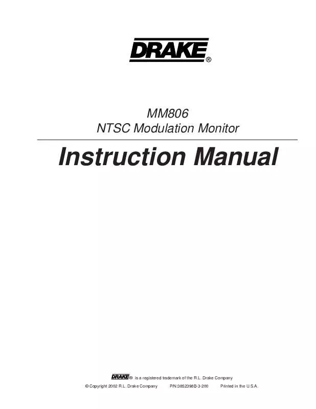 Mode d'emploi DRAKE DIGITAL MM806