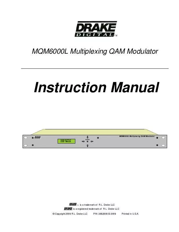 Mode d'emploi DRAKE DIGITAL MQM6000L