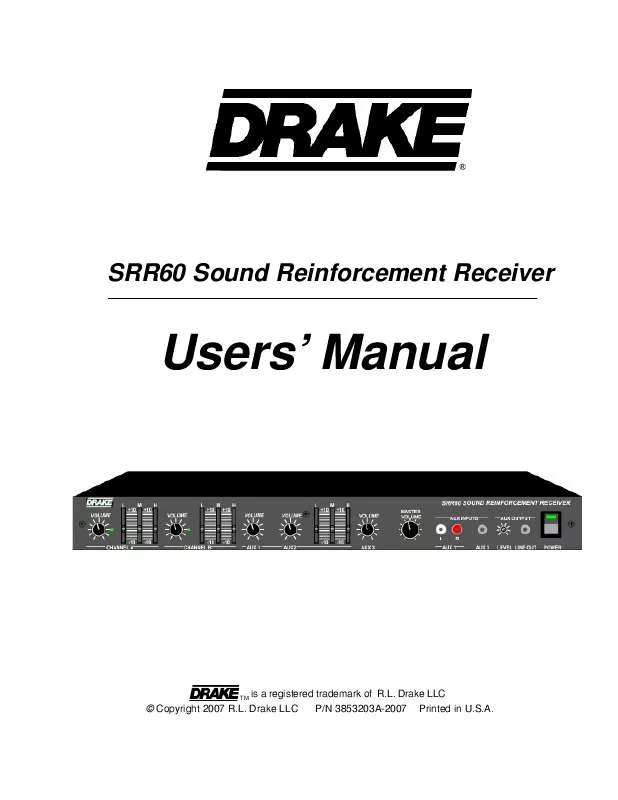 Mode d'emploi DRAKE DIGITAL SRR60