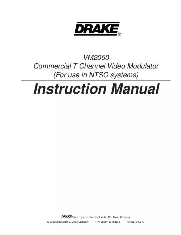 Mode d'emploi DRAKE DIGITAL VM2050