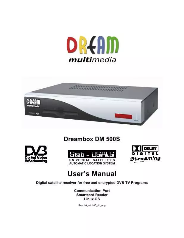 Mode d'emploi DREAM MULTIMEDIA DREAMBOX DM 500S