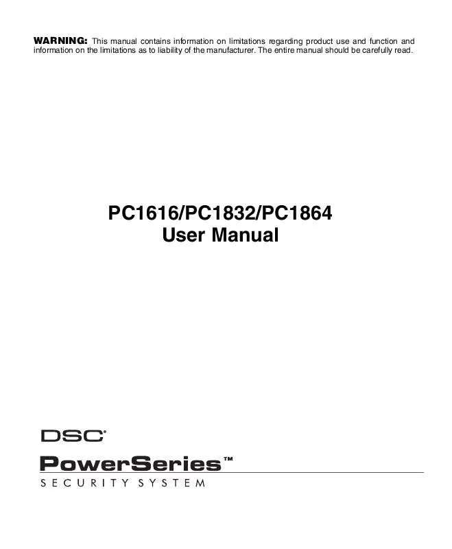 Mode d'emploi DSC PC-1616