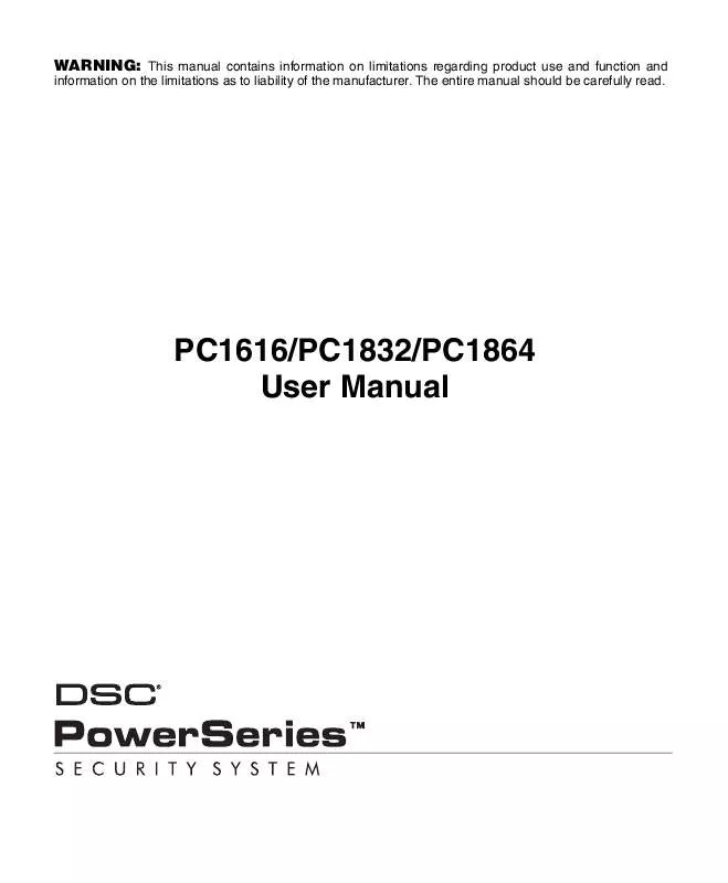 Mode d'emploi DSC PC1616