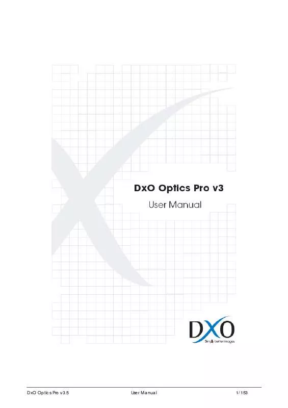 Mode d'emploi DXO OPTICS PRO V3.55