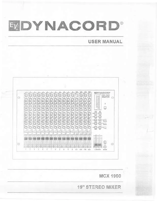 Mode d'emploi DYNACORD MCX 1900