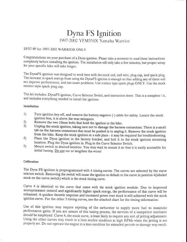 Mode d'emploi DYNATEK DFS7-9P